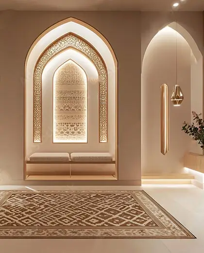 Custom Namaz room interior design by Barnomala Architects & Interior