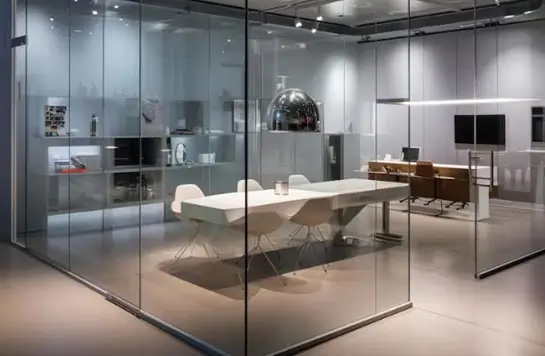 Glass partition & meeting zones