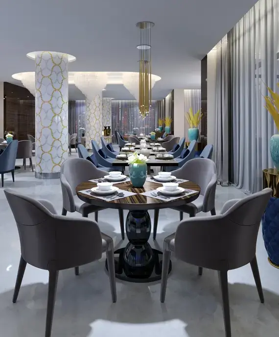 Modern dining hall interior design in Bangladesh