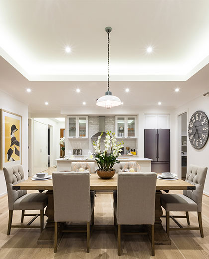 Modern dining room architecture and interior design in Dhaka