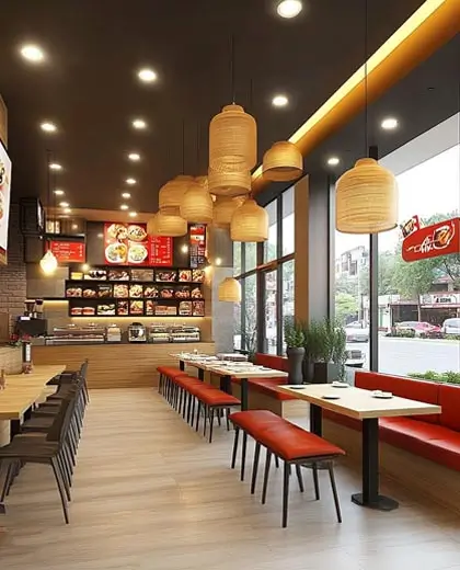 Modern lighting solutions for the food court