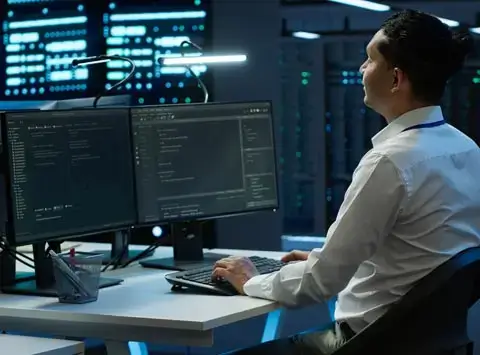 Monitoring and support area for server facility